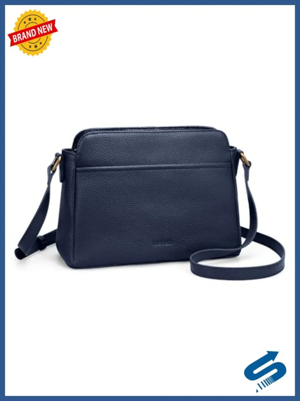 Genuine Leather Anti-theft Crossbody Bag with RFID Card Slots